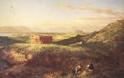 The Temple of Segesta with the Artist Sketching (mk13) Thomas